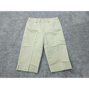 White Stag Pants Womens 12 Beige High Rise‎ Wide Leg Capri Stretch Casual
